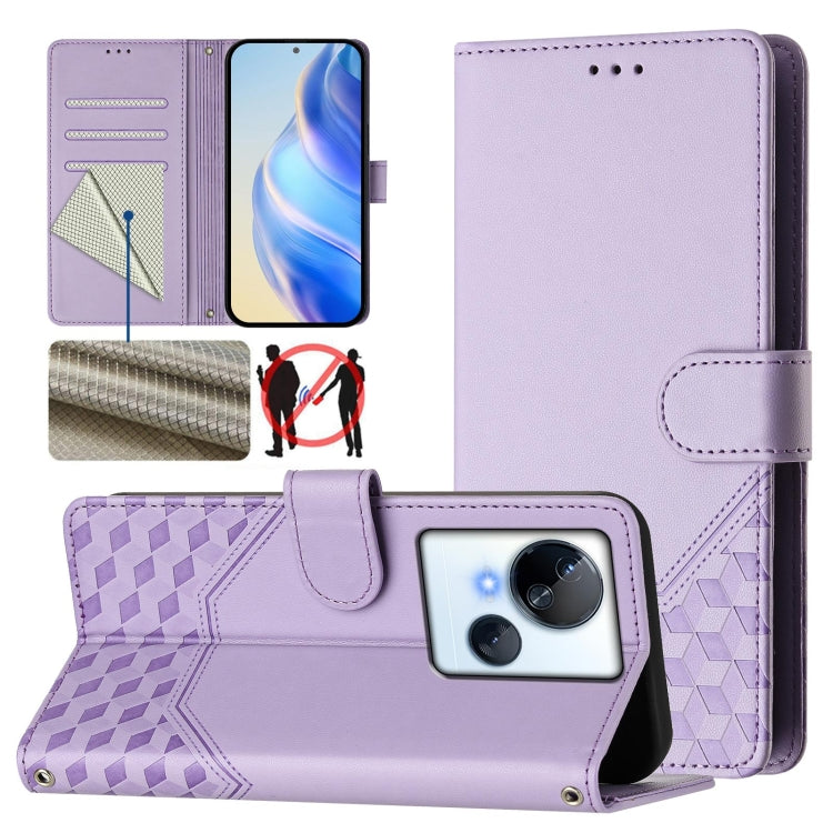 Honeycomb Embossing RFID Leather Phone Case, For Tecno Pova 6 4G, For Tecno Pova 6 5G / 6 Pro 5G, For Tecno Camon 30 Pro 5G, For Tecno Camon 30 5G / 4G, For Tecno Spark 20 Pro+ 4G, For Tecno Spark Go 2024 4G, For Tecno Pova 5 Pro 5G, For Tecno Pova Neo...