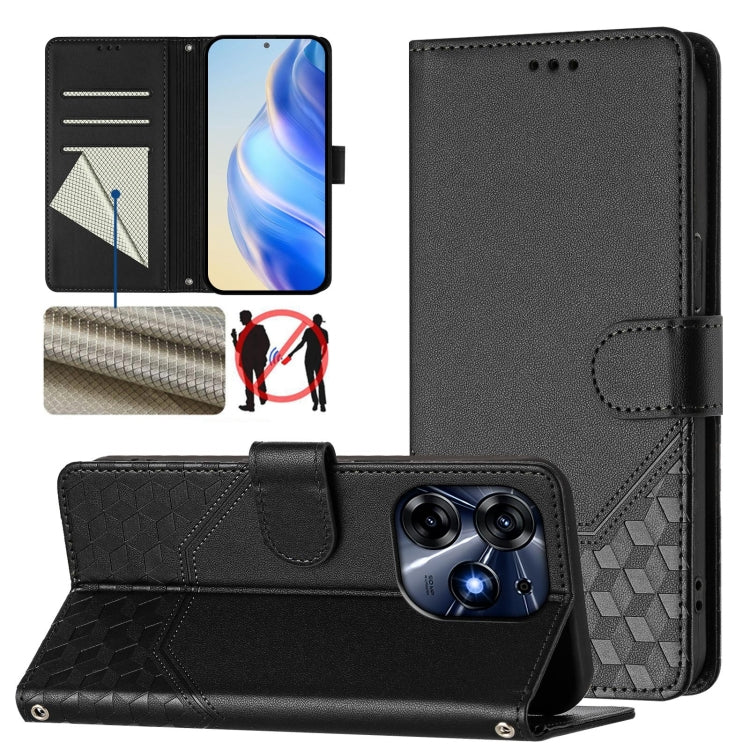 Honeycomb Embossing RFID Leather Phone Case, For Tecno Spark 10 Pro 4G, For Tecno Camon 19 / Camon 19 Pro 5G, For Tecno Pova 4 Pro 4G, For Tecno Pova 4, For Tecno Pova Neo 2, For Tecno Spark 9, For Tecno Spark Go 2022 / Spark 8C                        ...