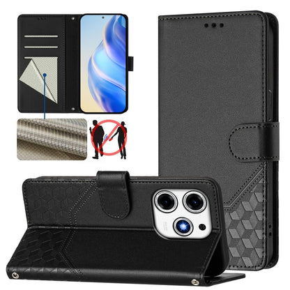 Honeycomb Embossing RFID Leather Phone Case, For Tecno Camon 50 Pro 4G, For Tecno Camon 50 4G, For Tecno Spark Slim 5G, For Tecno Pop 10 / Infinix Smart 10 4G, For Tecno Camon 40 Pro 4G, For Tecno Camon 40 Premier, For Tecno Camon 40 4G                ...