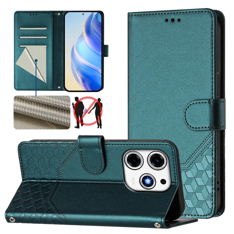 Honeycomb Embossing RFID Leather Phone Case, For Tecno Camon 50 Pro 4G, For Tecno Camon 50 4G, For Tecno Spark Slim 5G, For Tecno Pop 10 / Infinix Smart 10 4G, For Tecno Camon 40 Pro 4G, For Tecno Camon 40 Premier, For Tecno Camon 40 4G                ...