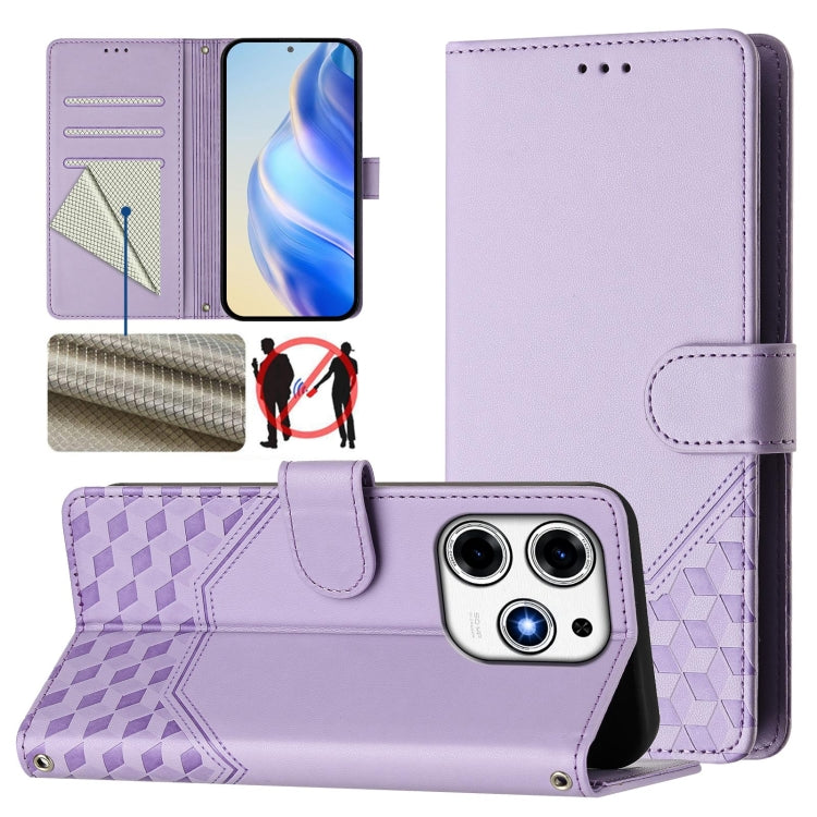 Honeycomb Embossing RFID Leather Phone Case, For Tecno Camon 50 Pro 4G, For Tecno Camon 50 4G, For Tecno Spark Slim 5G, For Tecno Pop 10 / Infinix Smart 10 4G, For Tecno Camon 40 Pro 4G, For Tecno Camon 40 Premier, For Tecno Camon 40 4G                ...
