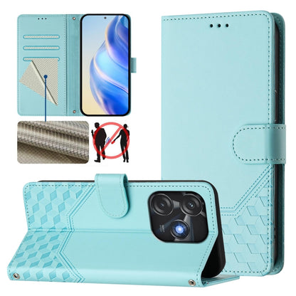 Honeycomb Embossing RFID Leather Phone Case, For Tecno Pova 6 4G, For Tecno Pova 6 5G / 6 Pro 5G, For Tecno Camon 30 Pro 5G, For Tecno Camon 30 5G / 4G, For Tecno Spark 20 Pro+ 4G, For Tecno Spark Go 2024 4G, For Tecno Pova 5 Pro 5G, For Tecno Pova Neo...