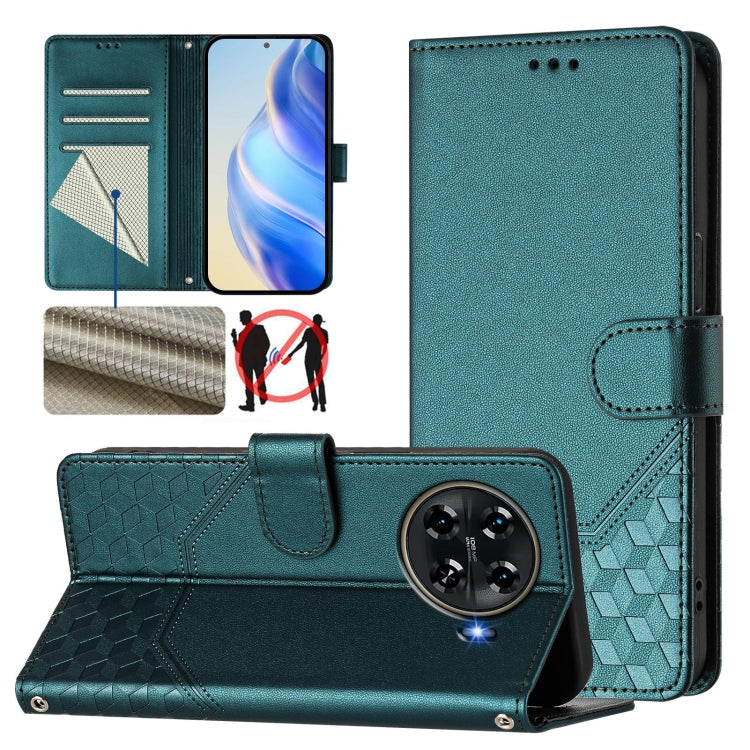 Honeycomb Embossing RFID Leather Phone Case, For Tecno Pova 6 4G, For Tecno Pova 6 5G / 6 Pro 5G, For Tecno Camon 30 Pro 5G, For Tecno Camon 30 5G / 4G, For Tecno Spark 20 Pro+ 4G, For Tecno Spark Go 2024 4G, For Tecno Pova 5 Pro 5G, For Tecno Pova Neo...