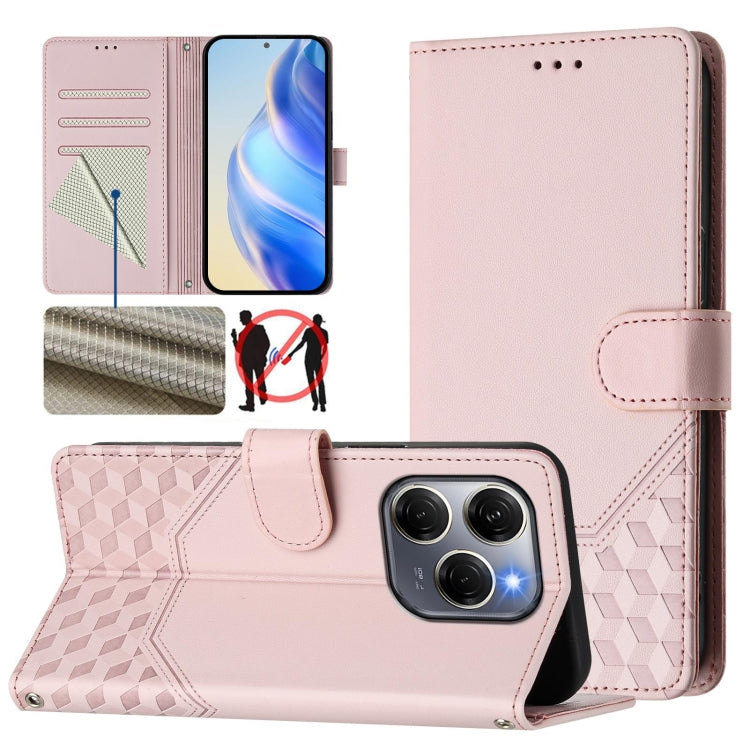 Honeycomb Embossing RFID Leather Phone Case, For Tecno Camon 50 Pro 4G, For Tecno Camon 50 4G, For Tecno Spark Slim 5G, For Tecno Pop 10 / Infinix Smart 10 4G, For Tecno Camon 40 Pro 4G, For Tecno Camon 40 Premier, For Tecno Camon 40 4G                ...