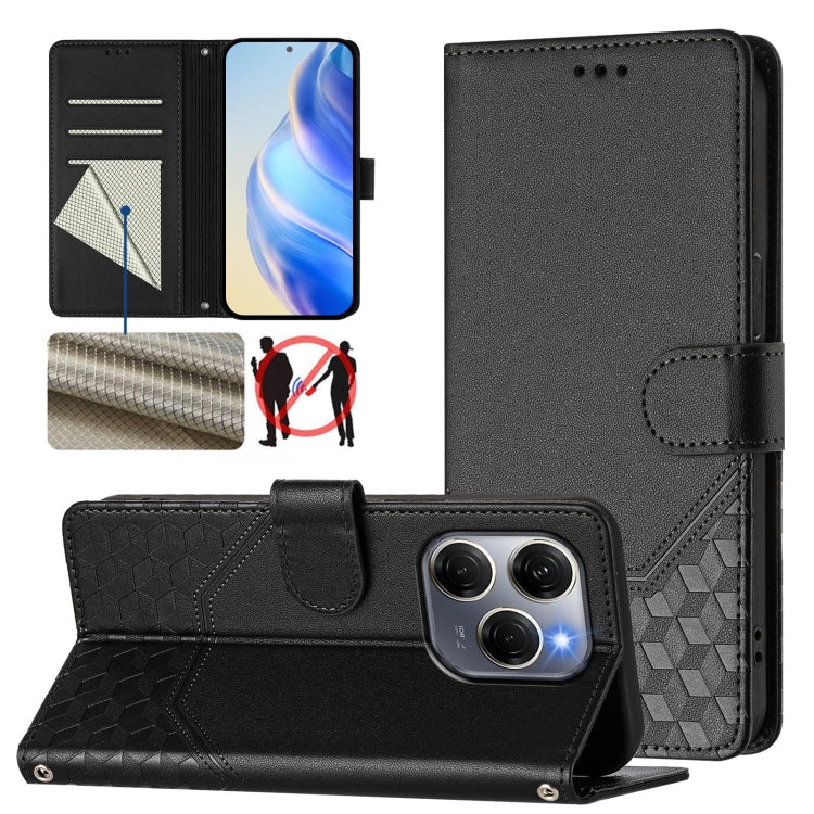 Honeycomb Embossing RFID Leather Phone Case, For Tecno Camon 50 Pro 4G, For Tecno Camon 50 4G, For Tecno Spark Slim 5G, For Tecno Pop 10 / Infinix Smart 10 4G, For Tecno Camon 40 Pro 4G, For Tecno Camon 40 Premier, For Tecno Camon 40 4G                ...