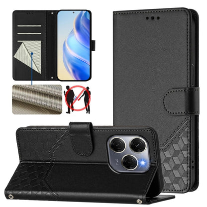 Honeycomb Embossing RFID Leather Phone Case, For Tecno Camon 50 Pro 4G, For Tecno Camon 50 4G, For Tecno Spark Slim 5G, For Tecno Pop 10 / Infinix Smart 10 4G, For Tecno Camon 40 Pro 4G, For Tecno Camon 40 Premier, For Tecno Camon 40 4G                ...