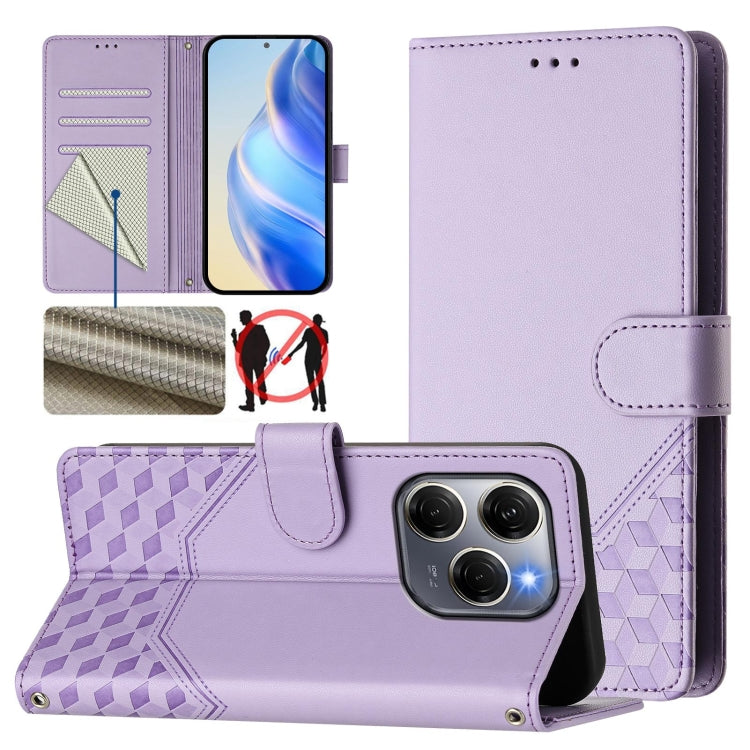 Honeycomb Embossing RFID Leather Phone Case, For Tecno Camon 50 Pro 4G, For Tecno Camon 50 4G, For Tecno Spark Slim 5G, For Tecno Pop 10 / Infinix Smart 10 4G, For Tecno Camon 40 Pro 4G, For Tecno Camon 40 Premier, For Tecno Camon 40 4G                ...