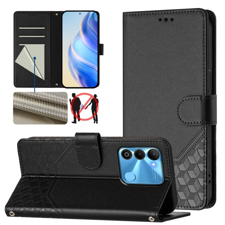 Honeycomb Embossing RFID Leather Phone Case, For Tecno Spark 10 Pro 4G, For Tecno Camon 19 / Camon 19 Pro 5G, For Tecno Pova 4 Pro 4G, For Tecno Pova 4, For Tecno Pova Neo 2, For Tecno Spark 9, For Tecno Spark Go 2022 / Spark 8C                        ...