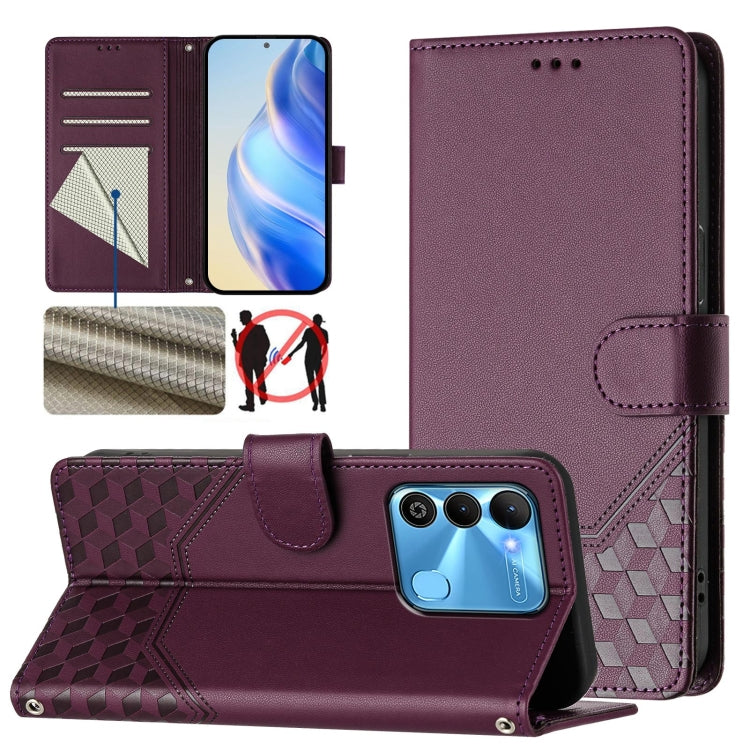 Honeycomb Embossing RFID Leather Phone Case, For Tecno Spark 10 Pro 4G, For Tecno Camon 19 / Camon 19 Pro 5G, For Tecno Pova 4 Pro 4G, For Tecno Pova 4, For Tecno Pova Neo 2, For Tecno Spark 9, For Tecno Spark Go 2022 / Spark 8C                        ...