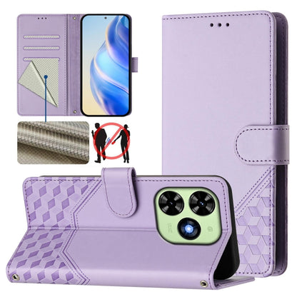 Honeycomb Embossing RFID Leather Phone Case, For Tecno Pova 6 4G, For Tecno Pova 6 5G / 6 Pro 5G, For Tecno Camon 30 Pro 5G, For Tecno Camon 30 5G / 4G, For Tecno Spark 20 Pro+ 4G, For Tecno Spark Go 2024 4G, For Tecno Pova 5 Pro 5G, For Tecno Pova Neo...