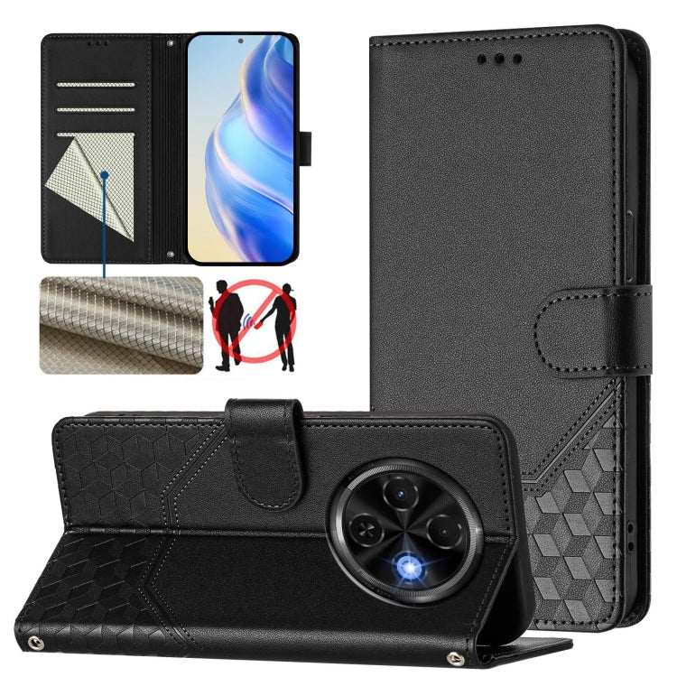Honeycomb Embossing RFID Leather Phone Case, For Tecno Camon 50 Pro 4G, For Tecno Camon 50 4G, For Tecno Spark Slim 5G, For Tecno Pop 10 / Infinix Smart 10 4G, For Tecno Camon 40 Pro 4G, For Tecno Camon 40 Premier, For Tecno Camon 40 4G                ...