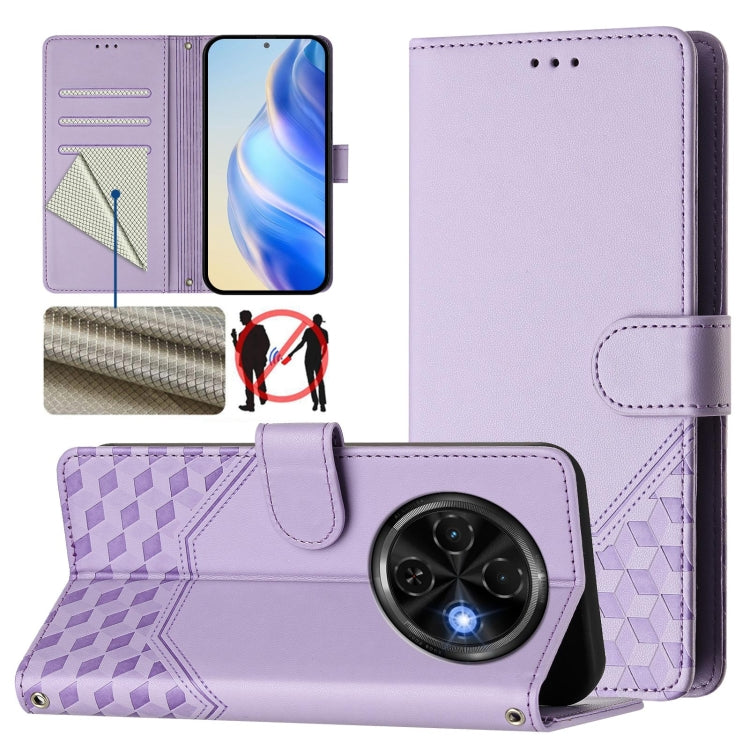 Honeycomb Embossing RFID Leather Phone Case, For Tecno Camon 50 Pro 4G, For Tecno Camon 50 4G, For Tecno Spark Slim 5G, For Tecno Pop 10 / Infinix Smart 10 4G, For Tecno Camon 40 Pro 4G, For Tecno Camon 40 Premier, For Tecno Camon 40 4G                ...