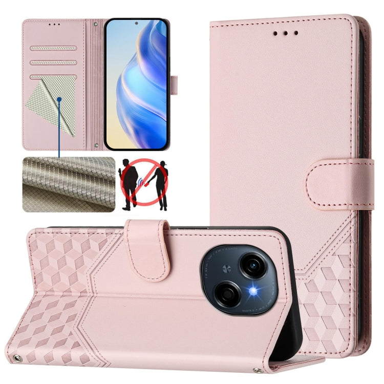 Honeycomb Embossing RFID Leather Phone Case, For Tecno Camon 50 Pro 4G, For Tecno Camon 50 4G, For Tecno Spark Slim 5G, For Tecno Pop 10 / Infinix Smart 10 4G, For Tecno Camon 40 Pro 4G, For Tecno Camon 40 Premier, For Tecno Camon 40 4G                ...