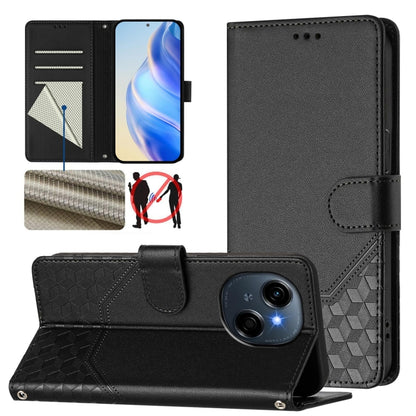 Honeycomb Embossing RFID Leather Phone Case, For Tecno Camon 50 Pro 4G, For Tecno Camon 50 4G, For Tecno Spark Slim 5G, For Tecno Pop 10 / Infinix Smart 10 4G, For Tecno Camon 40 Pro 4G, For Tecno Camon 40 Premier, For Tecno Camon 40 4G                ...