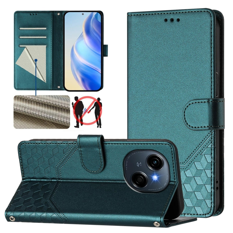 Honeycomb Embossing RFID Leather Phone Case, For Tecno Camon 50 Pro 4G, For Tecno Camon 50 4G, For Tecno Spark Slim 5G, For Tecno Pop 10 / Infinix Smart 10 4G, For Tecno Camon 40 Pro 4G, For Tecno Camon 40 Premier, For Tecno Camon 40 4G                ...