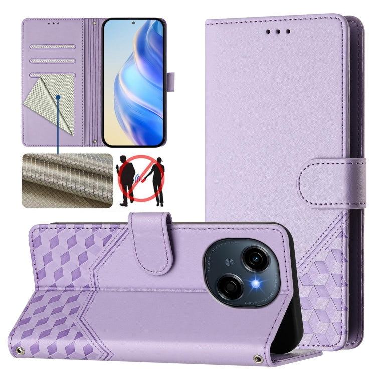 Honeycomb Embossing RFID Leather Phone Case, For Tecno Camon 50 Pro 4G, For Tecno Camon 50 4G, For Tecno Spark Slim 5G, For Tecno Pop 10 / Infinix Smart 10 4G, For Tecno Camon 40 Pro 4G, For Tecno Camon 40 Premier, For Tecno Camon 40 4G                ...