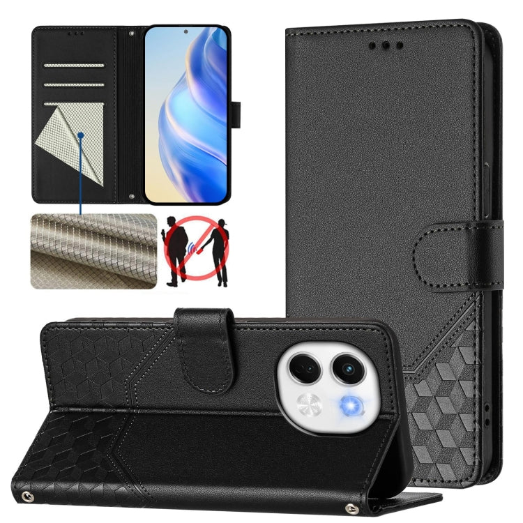 Honeycomb Embossing RFID Leather Phone Case, For Tecno Camon 50 Pro 4G, For Tecno Camon 50 4G, For Tecno Spark Slim 5G, For Tecno Pop 10 / Infinix Smart 10 4G, For Tecno Camon 40 Pro 4G, For Tecno Camon 40 Premier, For Tecno Camon 40 4G                ...