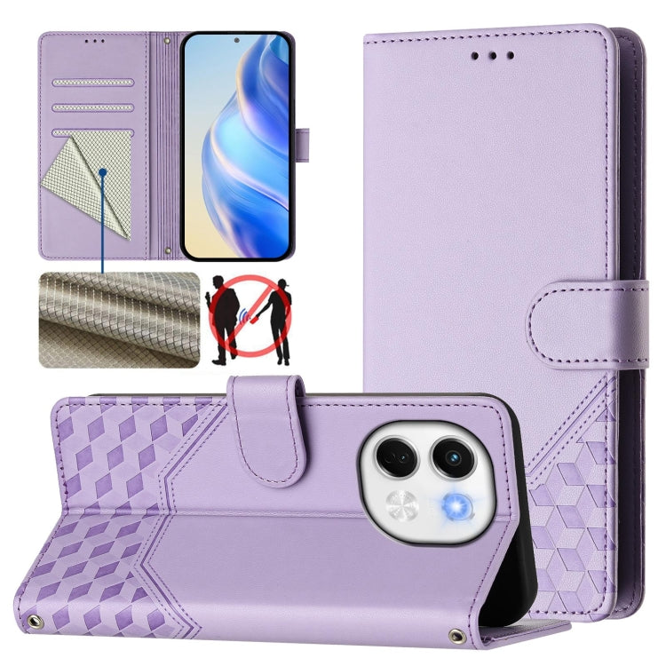 Honeycomb Embossing RFID Leather Phone Case, For Tecno Camon 50 Pro 4G, For Tecno Camon 50 4G, For Tecno Spark Slim 5G, For Tecno Pop 10 / Infinix Smart 10 4G, For Tecno Camon 40 Pro 4G, For Tecno Camon 40 Premier, For Tecno Camon 40 4G                ...