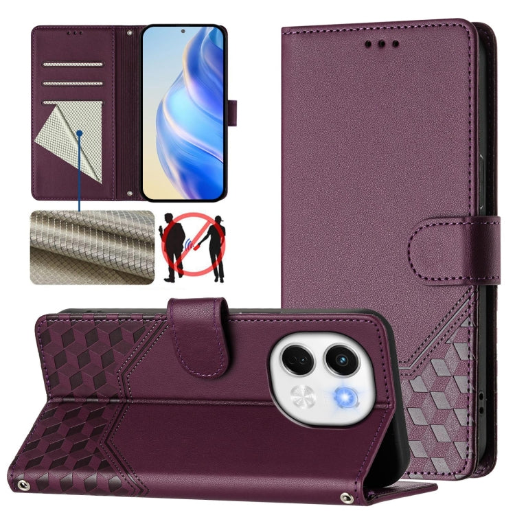 Honeycomb Embossing RFID Leather Phone Case, For Tecno Camon 50 Pro 4G, For Tecno Camon 50 4G, For Tecno Spark Slim 5G, For Tecno Pop 10 / Infinix Smart 10 4G, For Tecno Camon 40 Pro 4G, For Tecno Camon 40 Premier, For Tecno Camon 40 4G                ...