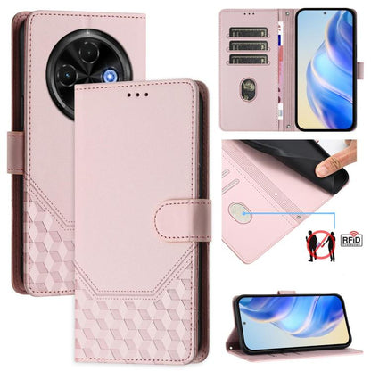 Honeycomb Embossing RFID Leather Phone Case, For Tecno Camon 50 Pro 4G, For Tecno Camon 50 4G, For Tecno Spark Slim 5G, For Tecno Pop 10 / Infinix Smart 10 4G, For Tecno Camon 40 Pro 4G, For Tecno Camon 40 Premier, For Tecno Camon 40 4G                ...