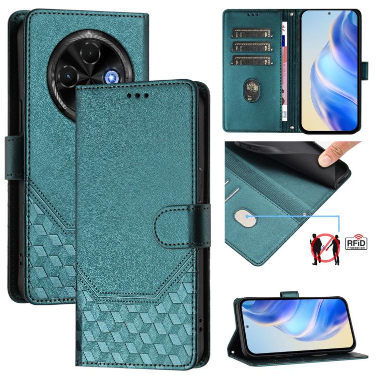Honeycomb Embossing RFID Leather Phone Case, For Tecno Camon 50 Pro 4G, For Tecno Camon 50 4G, For Tecno Spark Slim 5G, For Tecno Pop 10 / Infinix Smart 10 4G, For Tecno Camon 40 Pro 4G, For Tecno Camon 40 Premier, For Tecno Camon 40 4G                ...