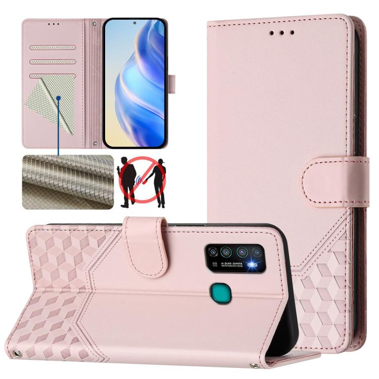 Honeycomb Embossing RFID Leather Phone Case, For Tecno Spark 10 Pro 4G, For Tecno Camon 19 / Camon 19 Pro 5G, For Tecno Pova 4 Pro 4G, For Tecno Pova 4, For Tecno Pova Neo 2, For Tecno Spark 9, For Tecno Spark Go 2022 / Spark 8C                        ...