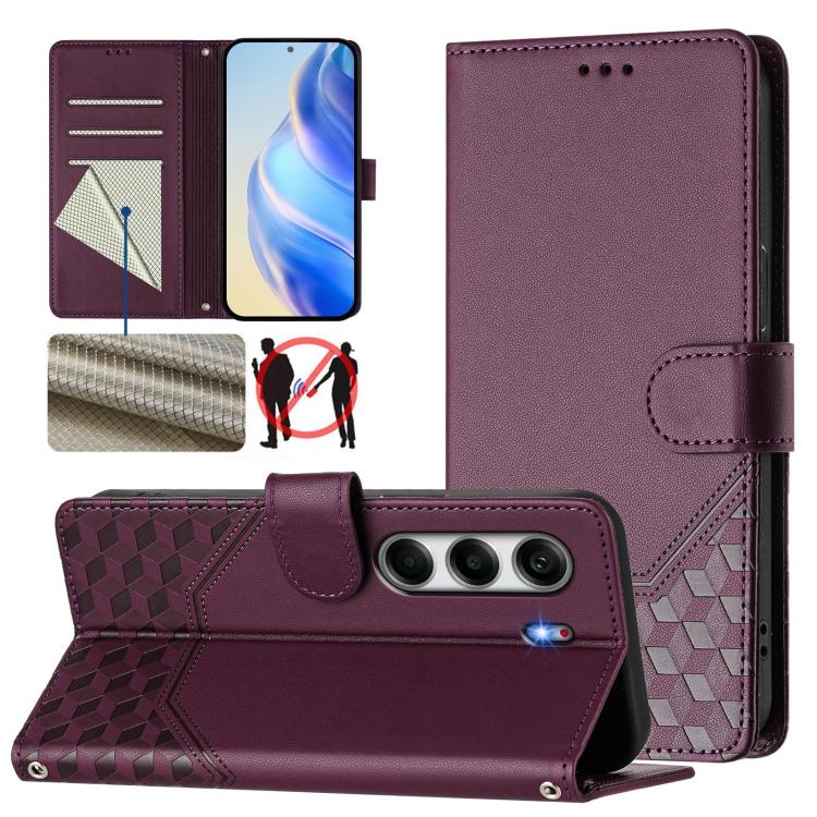 Honeycomb Embossing RFID Leather Phone Case, For Tecno Camon 50 Pro 4G, For Tecno Camon 50 4G, For Tecno Spark Slim 5G, For Tecno Pop 10 / Infinix Smart 10 4G, For Tecno Camon 40 Pro 4G, For Tecno Camon 40 Premier, For Tecno Camon 40 4G                ...