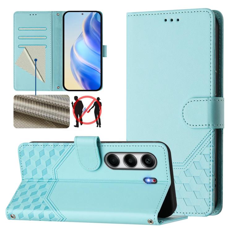 Honeycomb Embossing RFID Leather Phone Case, For Tecno Camon 50 Pro 4G, For Tecno Camon 50 4G, For Tecno Spark Slim 5G, For Tecno Pop 10 / Infinix Smart 10 4G, For Tecno Camon 40 Pro 4G, For Tecno Camon 40 Premier, For Tecno Camon 40 4G                ...