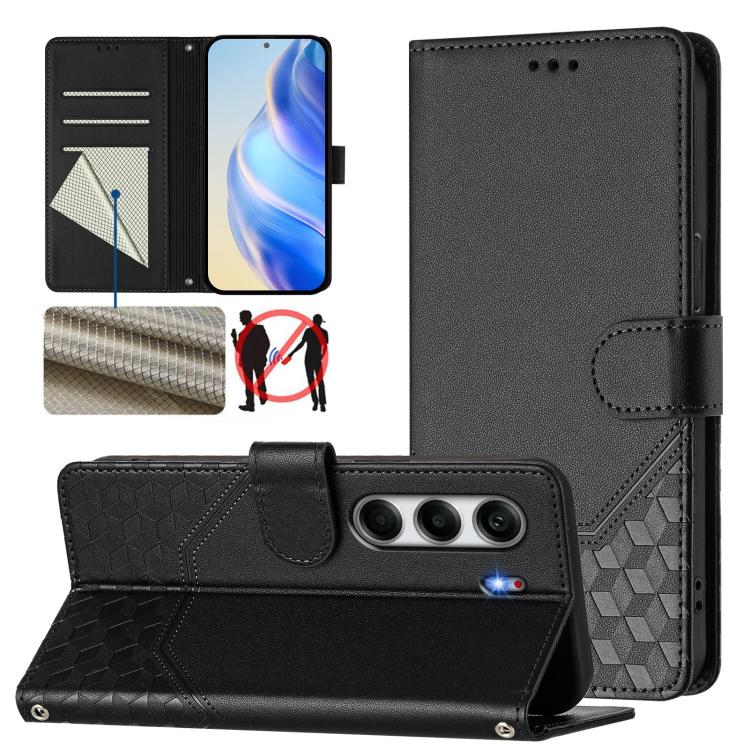Honeycomb Embossing RFID Leather Phone Case, For Tecno Camon 50 Pro 4G, For Tecno Camon 50 4G, For Tecno Spark Slim 5G, For Tecno Pop 10 / Infinix Smart 10 4G, For Tecno Camon 40 Pro 4G, For Tecno Camon 40 Premier, For Tecno Camon 40 4G                ...