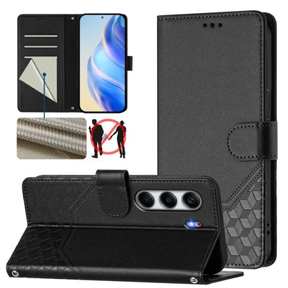 Honeycomb Embossing RFID Leather Phone Case, For Tecno Camon 50 Pro 4G, For Tecno Camon 50 4G, For Tecno Spark Slim 5G, For Tecno Pop 10 / Infinix Smart 10 4G, For Tecno Camon 40 Pro 4G, For Tecno Camon 40 Premier, For Tecno Camon 40 4G                ...