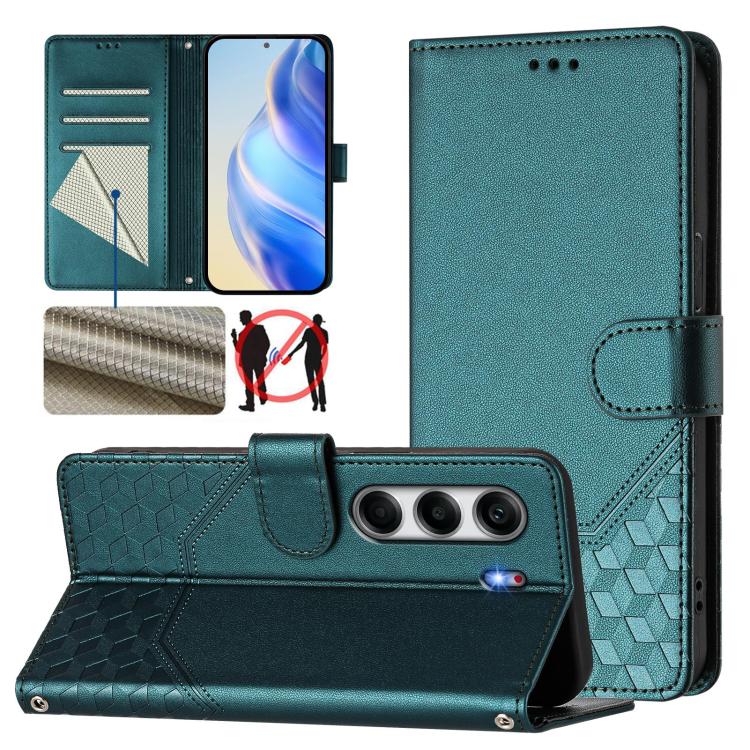 Honeycomb Embossing RFID Leather Phone Case, For Tecno Camon 50 Pro 4G, For Tecno Camon 50 4G, For Tecno Spark Slim 5G, For Tecno Pop 10 / Infinix Smart 10 4G, For Tecno Camon 40 Pro 4G, For Tecno Camon 40 Premier, For Tecno Camon 40 4G                ...