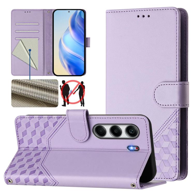 Honeycomb Embossing RFID Leather Phone Case, For Tecno Camon 50 Pro 4G, For Tecno Camon 50 4G, For Tecno Spark Slim 5G, For Tecno Pop 10 / Infinix Smart 10 4G, For Tecno Camon 40 Pro 4G, For Tecno Camon 40 Premier, For Tecno Camon 40 4G                ...