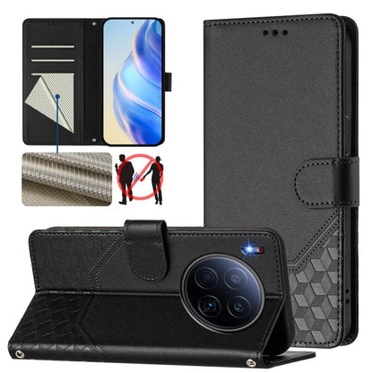 Honeycomb Embossing RFID Leather Phone Case, For Tecno Camon 50 Pro 4G, For Tecno Camon 50 4G, For Tecno Spark Slim 5G, For Tecno Pop 10 / Infinix Smart 10 4G, For Tecno Camon 40 Pro 4G, For Tecno Camon 40 Premier, For Tecno Camon 40 4G                ...