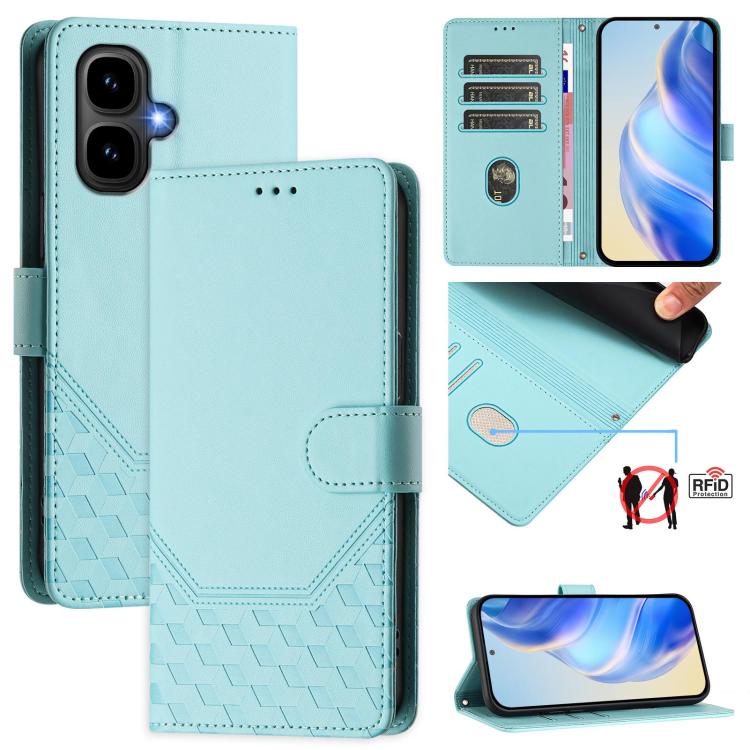 Honeycomb Embossing RFID Leather Phone Case, For Tecno Camon 50 Pro 4G, For Tecno Camon 50 4G, For Tecno Spark Slim 5G, For Tecno Pop 10 / Infinix Smart 10 4G, For Tecno Camon 40 Pro 4G, For Tecno Camon 40 Premier, For Tecno Camon 40 4G                ...
