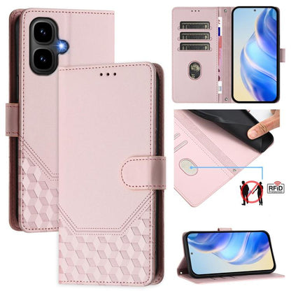 Honeycomb Embossing RFID Leather Phone Case, For Tecno Camon 50 Pro 4G, For Tecno Camon 50 4G, For Tecno Spark Slim 5G, For Tecno Pop 10 / Infinix Smart 10 4G, For Tecno Camon 40 Pro 4G, For Tecno Camon 40 Premier, For Tecno Camon 40 4G                ...