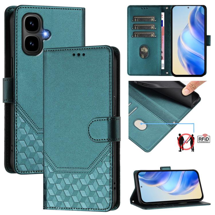 Honeycomb Embossing RFID Leather Phone Case, For Tecno Camon 50 Pro 4G, For Tecno Camon 50 4G, For Tecno Spark Slim 5G, For Tecno Pop 10 / Infinix Smart 10 4G, For Tecno Camon 40 Pro 4G, For Tecno Camon 40 Premier, For Tecno Camon 40 4G                ...