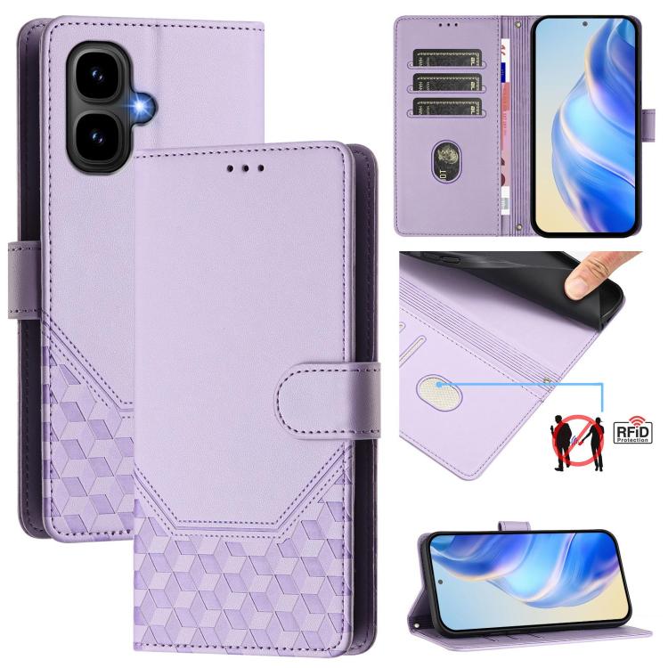 Honeycomb Embossing RFID Leather Phone Case, For Tecno Camon 50 Pro 4G, For Tecno Camon 50 4G, For Tecno Spark Slim 5G, For Tecno Pop 10 / Infinix Smart 10 4G, For Tecno Camon 40 Pro 4G, For Tecno Camon 40 Premier, For Tecno Camon 40 4G                ...