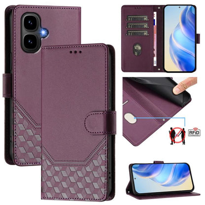 Honeycomb Embossing RFID Leather Phone Case, For Tecno Camon 50 Pro 4G, For Tecno Camon 50 4G, For Tecno Spark Slim 5G, For Tecno Pop 10 / Infinix Smart 10 4G, For Tecno Camon 40 Pro 4G, For Tecno Camon 40 Premier, For Tecno Camon 40 4G                ...