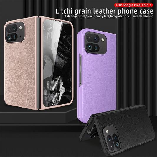 Litchi Texture Leather PC Shockproof Phone Case, For Google Pixel 9 Pro Fold