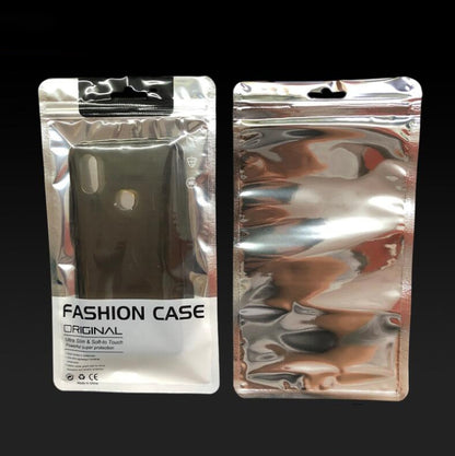 100 PCS Phone Case Packaging Bag Silver Plated Aluminum Self Sealing Bag, 11x19cm(For 4.7-5 inch), 12x21.5cm(For 5.5-6 inch), 13.5x23cm(For 6-6.2 inch)