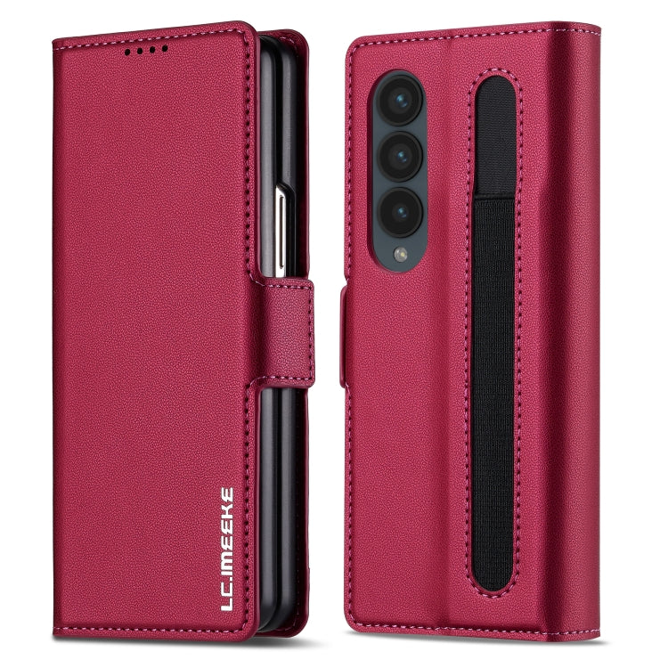 LC.IMEEKE L1 Series Frosted Fine Texture PU Phone Case with Pen Slot, Pen Not Included, For Galaxy Z Fold8 Ultra 5G, For Samsung Galaxy Z Fold7 5G, For Samsung Galaxy Z Fold6, For Samsung Galaxy Z Fold5, For Samsung Galaxy Z Fold4                      ...