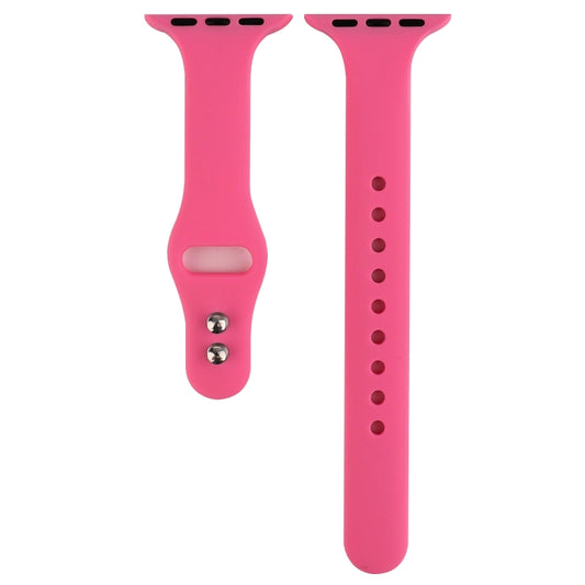 Thin Silicone Double Buckle Replacement Wrist Strap, For Apple Watch 5 & 4 44mm / 3 & 2 & 1 42mm, For Apple Watch Series 7 41mm / 6 & SE & 5 & 4 40mm / 3 & 2 & 1 38mm, For Apple Watch Series 8&7 41mm / SE 2&6&SE&5&4 40mm / 3&2&1 38mm