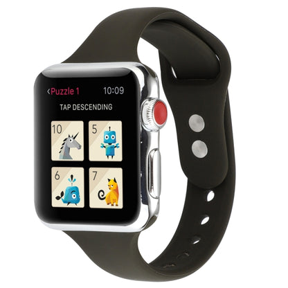 Thin Silicone Double Buckle Replacement Wrist Strap, For Apple Watch 5 & 4 44mm / 3 & 2 & 1 42mm, For Apple Watch Series 7 41mm / 6 & SE & 5 & 4 40mm / 3 & 2 & 1 38mm, For Apple Watch Series 8&7 41mm / SE 2&6&SE&5&4 40mm / 3&2&1 38mm