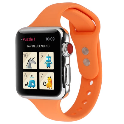 Thin Silicone Double Buckle Replacement Wrist Strap, For Apple Watch 5 & 4 44mm / 3 & 2 & 1 42mm, For Apple Watch Series 7 41mm / 6 & SE & 5 & 4 40mm / 3 & 2 & 1 38mm, For Apple Watch Series 8&7 41mm / SE 2&6&SE&5&4 40mm / 3&2&1 38mm