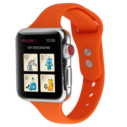 Thin Silicone Double Buckle Replacement Wrist Strap, For Apple Watch 5 & 4 44mm / 3 & 2 & 1 42mm, For Apple Watch Series 7 41mm / 6 & SE & 5 & 4 40mm / 3 & 2 & 1 38mm, For Apple Watch Series 8&7 41mm / SE 2&6&SE&5&4 40mm / 3&2&1 38mm