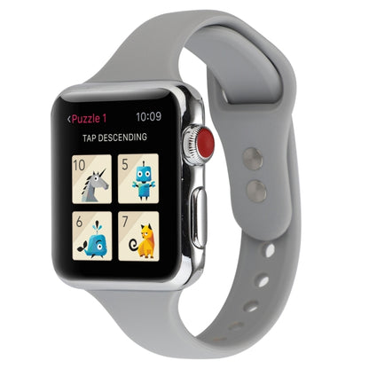 Thin Silicone Double Buckle Replacement Wrist Strap, For Apple Watch 5 & 4 44mm / 3 & 2 & 1 42mm, For Apple Watch Series 7 41mm / 6 & SE & 5 & 4 40mm / 3 & 2 & 1 38mm, For Apple Watch Series 8&7 41mm / SE 2&6&SE&5&4 40mm / 3&2&1 38mm