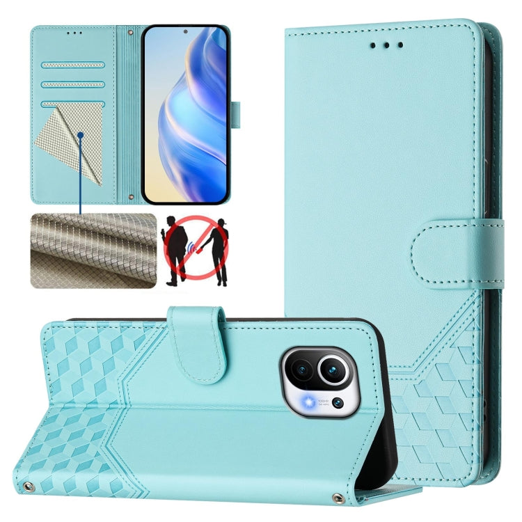 Honeycomb Embossing RFID Leather Phone Case, For Xiaomi Poco C40 / Redmi 10C, For Xiaomi Civi 1S, For Xiaomi Poco M4 Pro 4G, For Xiaomi Poco X4 Pro 5G, For Xiaomi Mi 11 Lite / Mi 11 Lite 5G NE, For Xiaomi 11T / 11T Pro, For Xiaomi Poco X3 GT           ...