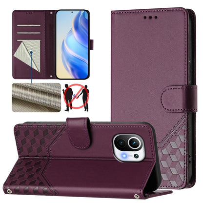 Honeycomb Embossing RFID Leather Phone Case, For Xiaomi Poco C40 / Redmi 10C, For Xiaomi Civi 1S, For Xiaomi Poco M4 Pro 4G, For Xiaomi Poco X4 Pro 5G, For Xiaomi Mi 11 Lite / Mi 11 Lite 5G NE, For Xiaomi 11T / 11T Pro, For Xiaomi Poco X3 GT           ...