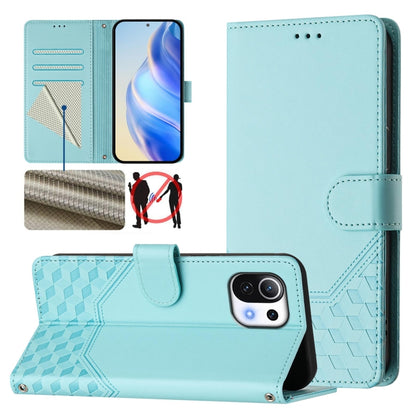 Honeycomb Embossing RFID Leather Phone Case, For Xiaomi Poco C40 / Redmi 10C, For Xiaomi Civi 1S, For Xiaomi Poco M4 Pro 4G, For Xiaomi Poco X4 Pro 5G, For Xiaomi Mi 11 Lite / Mi 11 Lite 5G NE, For Xiaomi 11T / 11T Pro, For Xiaomi Poco X3 GT           ...