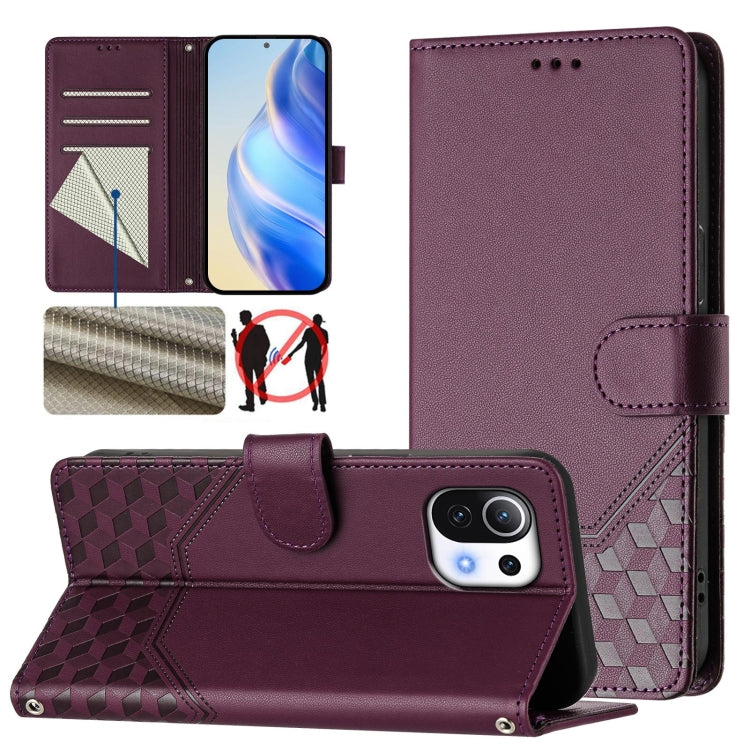 Honeycomb Embossing RFID Leather Phone Case, For Xiaomi Poco C40 / Redmi 10C, For Xiaomi Civi 1S, For Xiaomi Poco M4 Pro 4G, For Xiaomi Poco X4 Pro 5G, For Xiaomi Mi 11 Lite / Mi 11 Lite 5G NE, For Xiaomi 11T / 11T Pro, For Xiaomi Poco X3 GT           ...